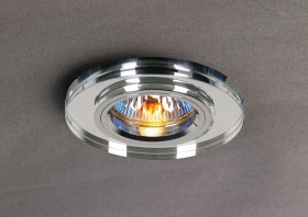 IL30806CH  Crystal Downlight Shallow Round Rim Only Clear